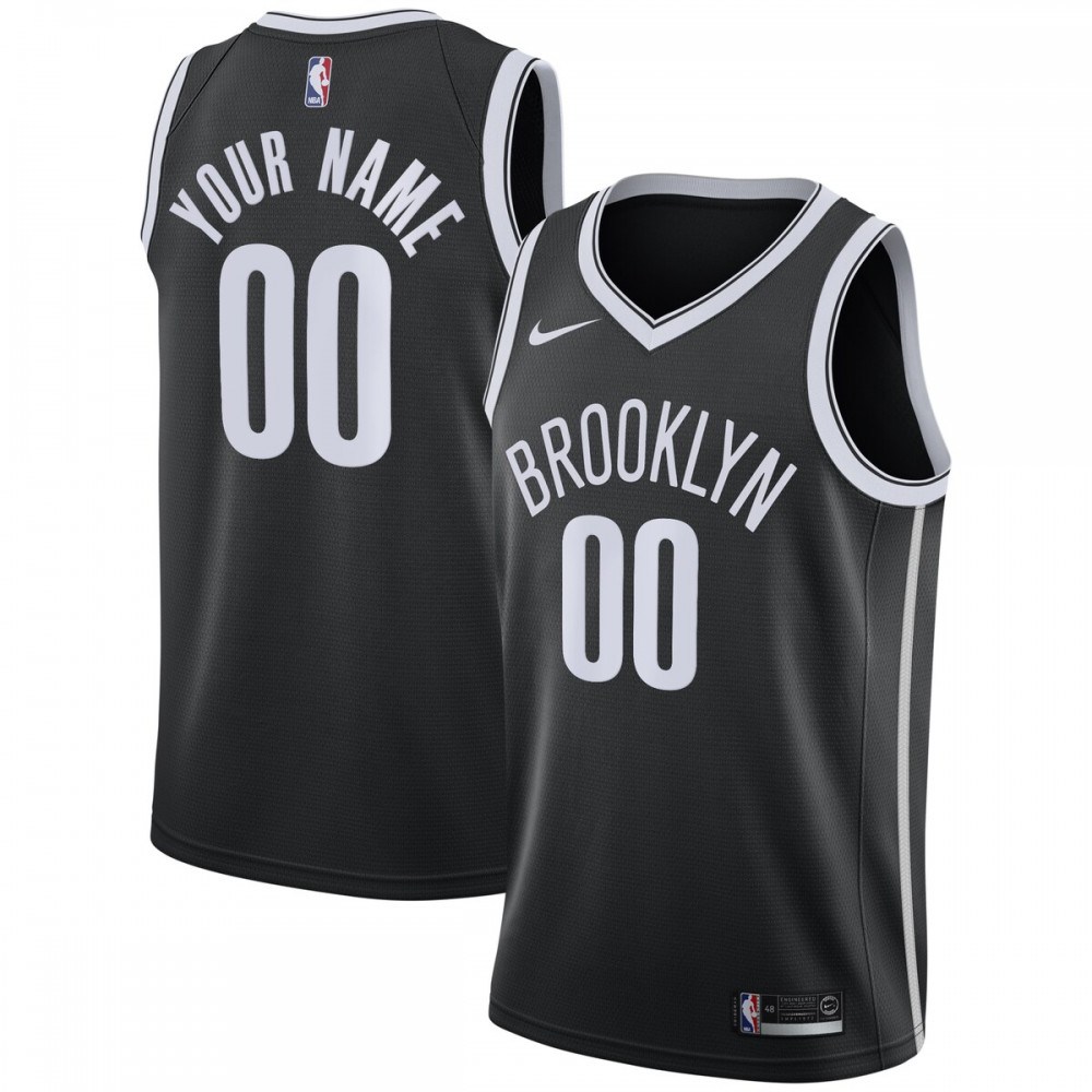 Brooklyn Nets 2020/21 Swingman Custom Jersey - Icon Edition - Black-Pro Kit Vault | Brand New 26/27 Sports Jerseys